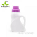 Pequeña botella de plástico para detergente líquido